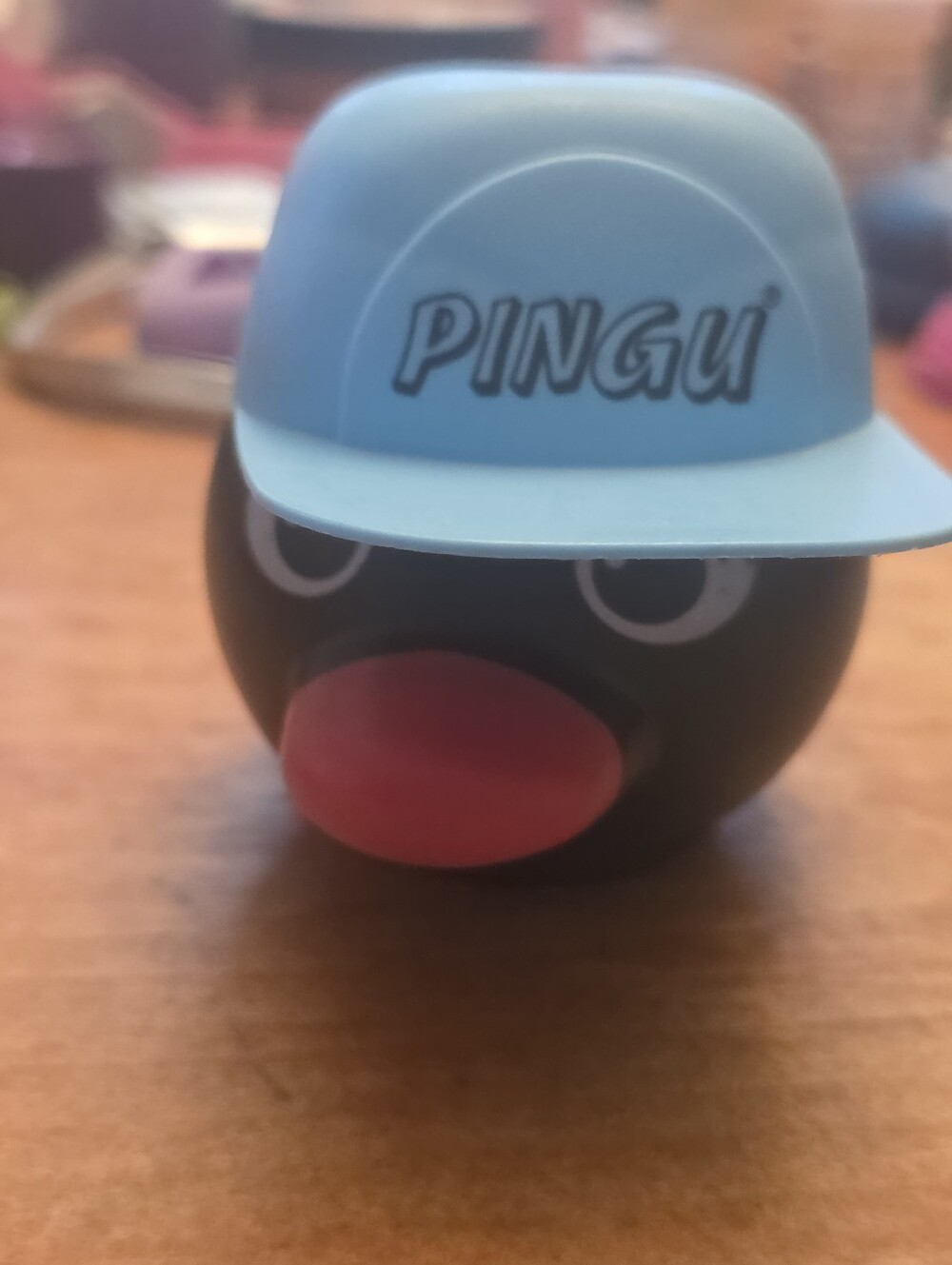 Vintage Novelty Pingu Ice Cream Tub Blue Hat as Lid Birthday Favors